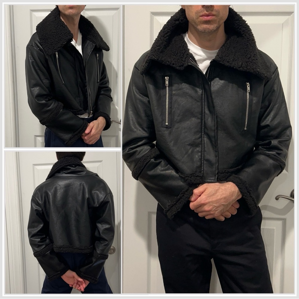 Faux leather bomber jacket Size XL size 12